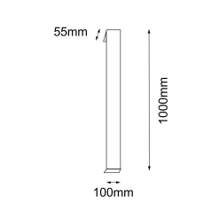 Duży kinkiet zewnętrzny 1m Hikone 4000K (9924) - Shilo Garden
