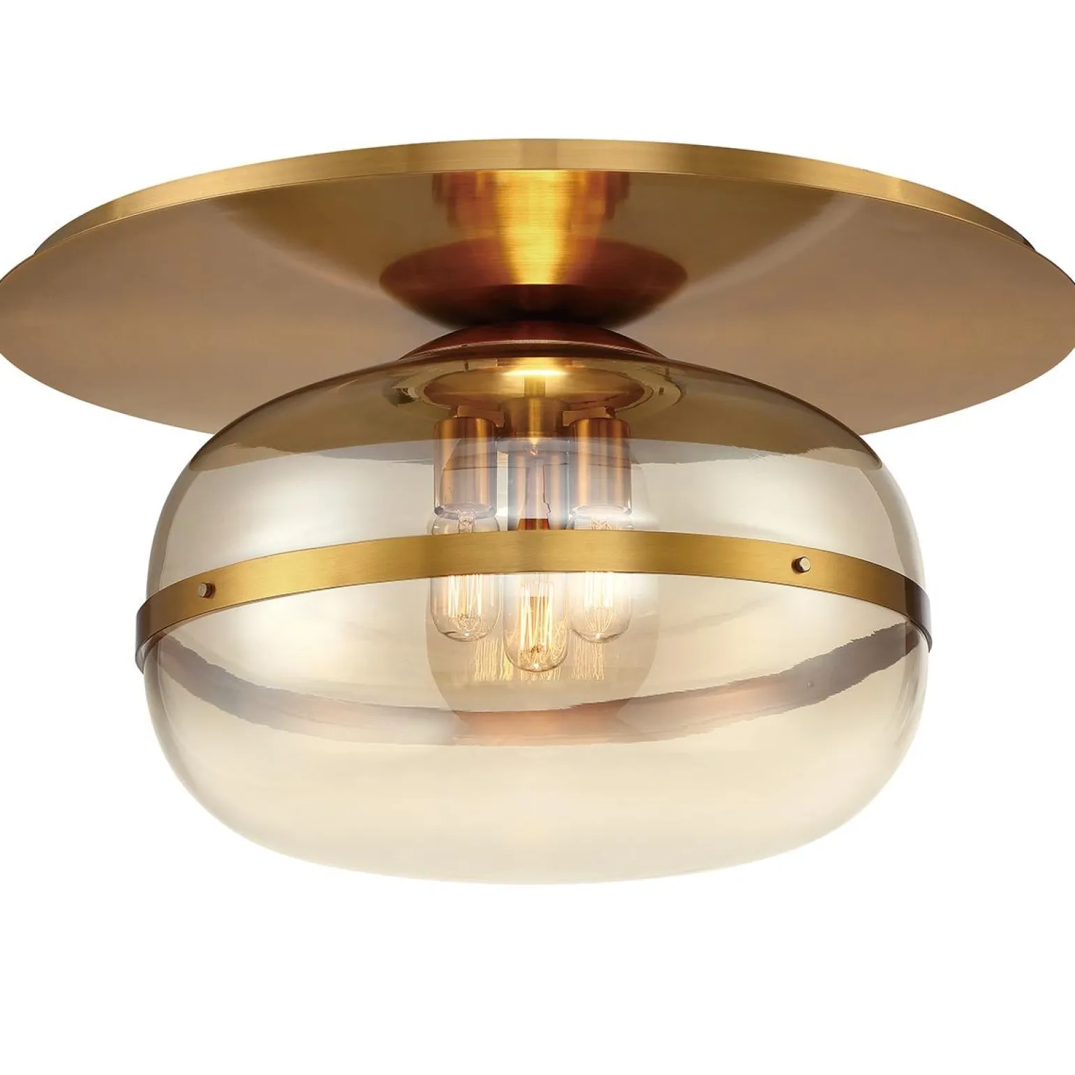 Duży plafon Nottingham - 1 źródło światła - Antyczny mosiądz (QN-NOTTINGHAM-F-L-AB) - Quintiesse