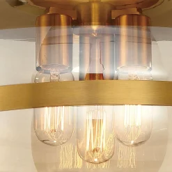 Duży plafon Nottingham - 1 źródło światła - Antyczny mosiądz (QN-NOTTINGHAM-F-L-AB) - Quintiesse