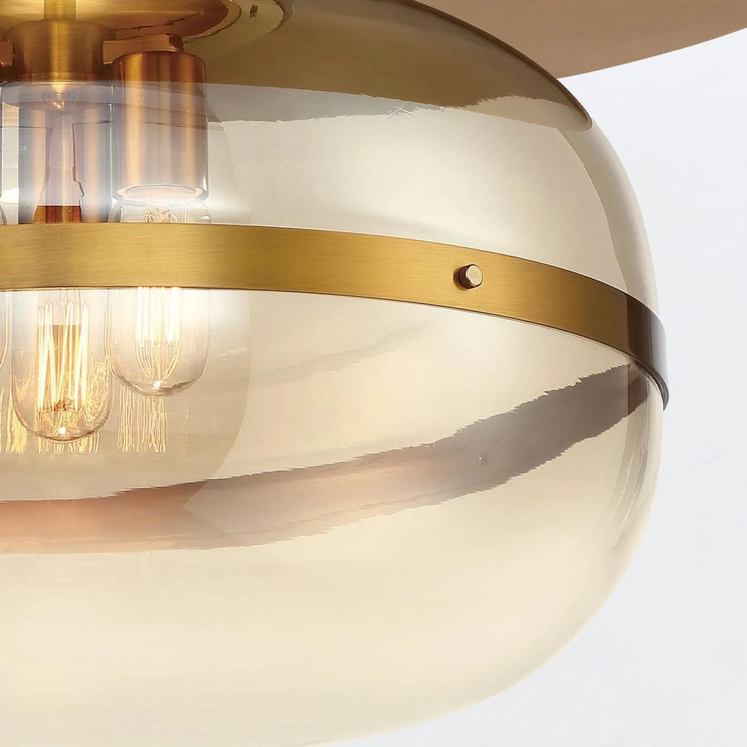 Duży plafon Nottingham - 1 źródło światła - Antyczny mosiądz (QN-NOTTINGHAM-F-L-AB) - Quintiesse