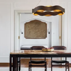 Duży żyrandol Vaughan - Brązowo-złoty (QN-VAUGHAN-P-L-BRZ-GD) - Quintiesse