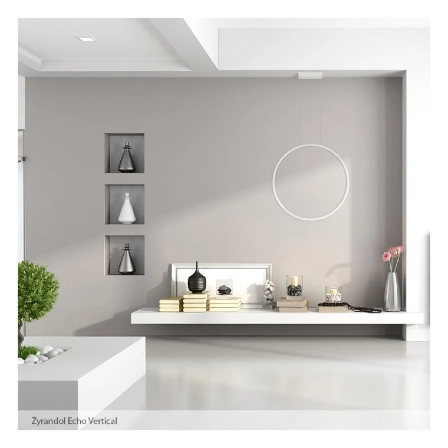 ECHO VERTICAL 180 Żyrandol szary 4000K (66431) - Ramko