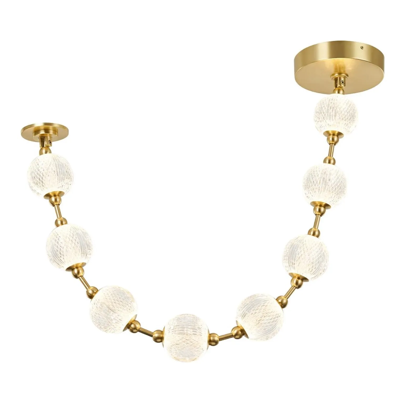 Efektowna lampa wisząca LED Marni - Naturalny mosiądz (QN-MARNI-8P-148-NBR) - Quintiesse