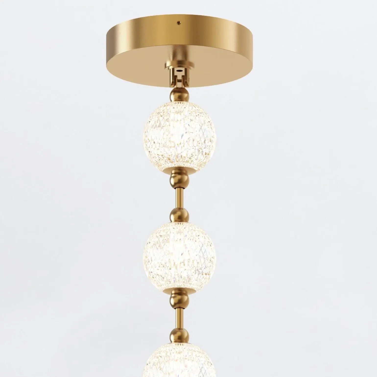 Efektowna lampa wisząca LED Marni długa - Naturalny mosiądz (QN-MARNI-16P-292-NBR) - Quintiesse