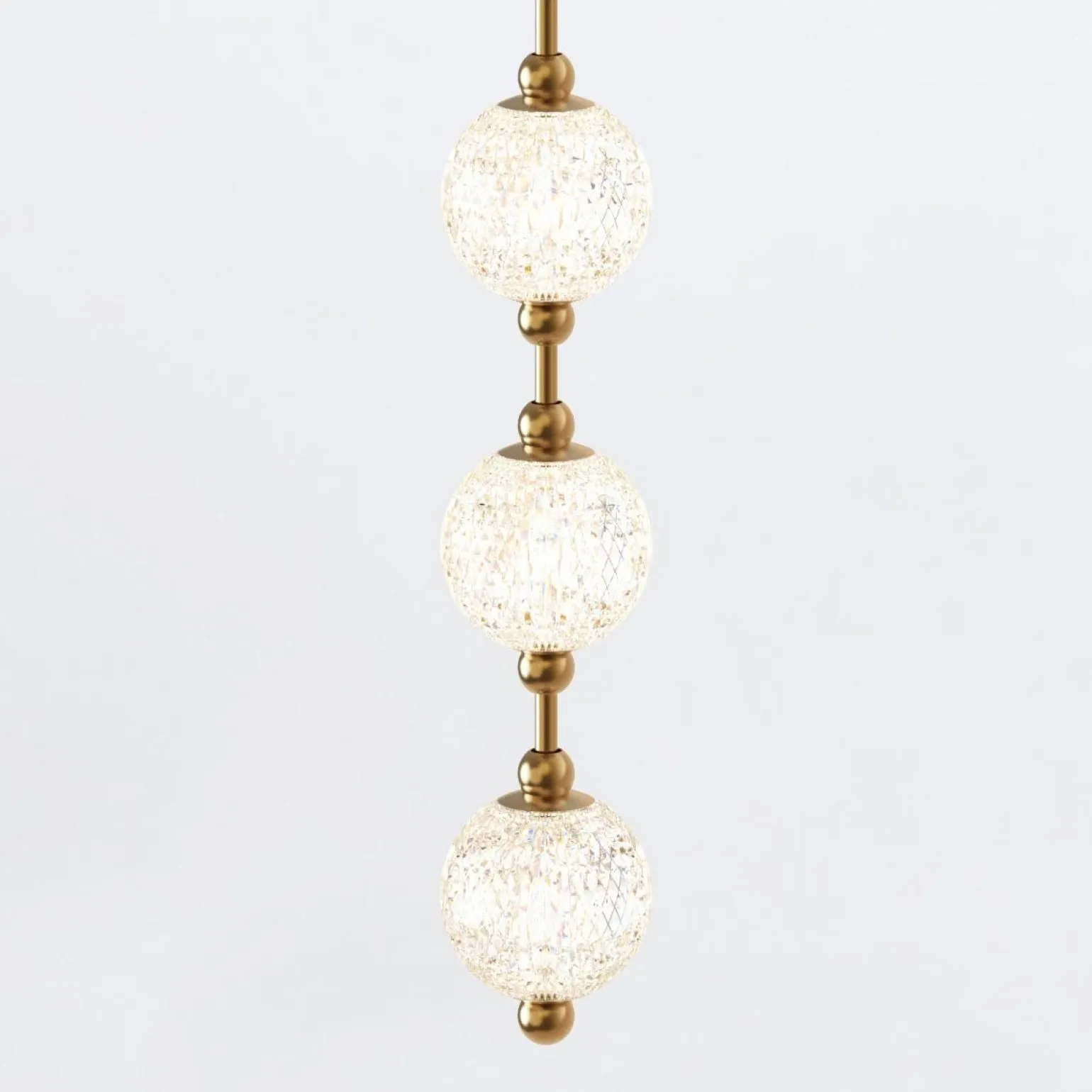 Efektowna lampa wisząca LED Marni długa - Naturalny mosiądz (QN-MARNI-16P-292-NBR) - Quintiesse