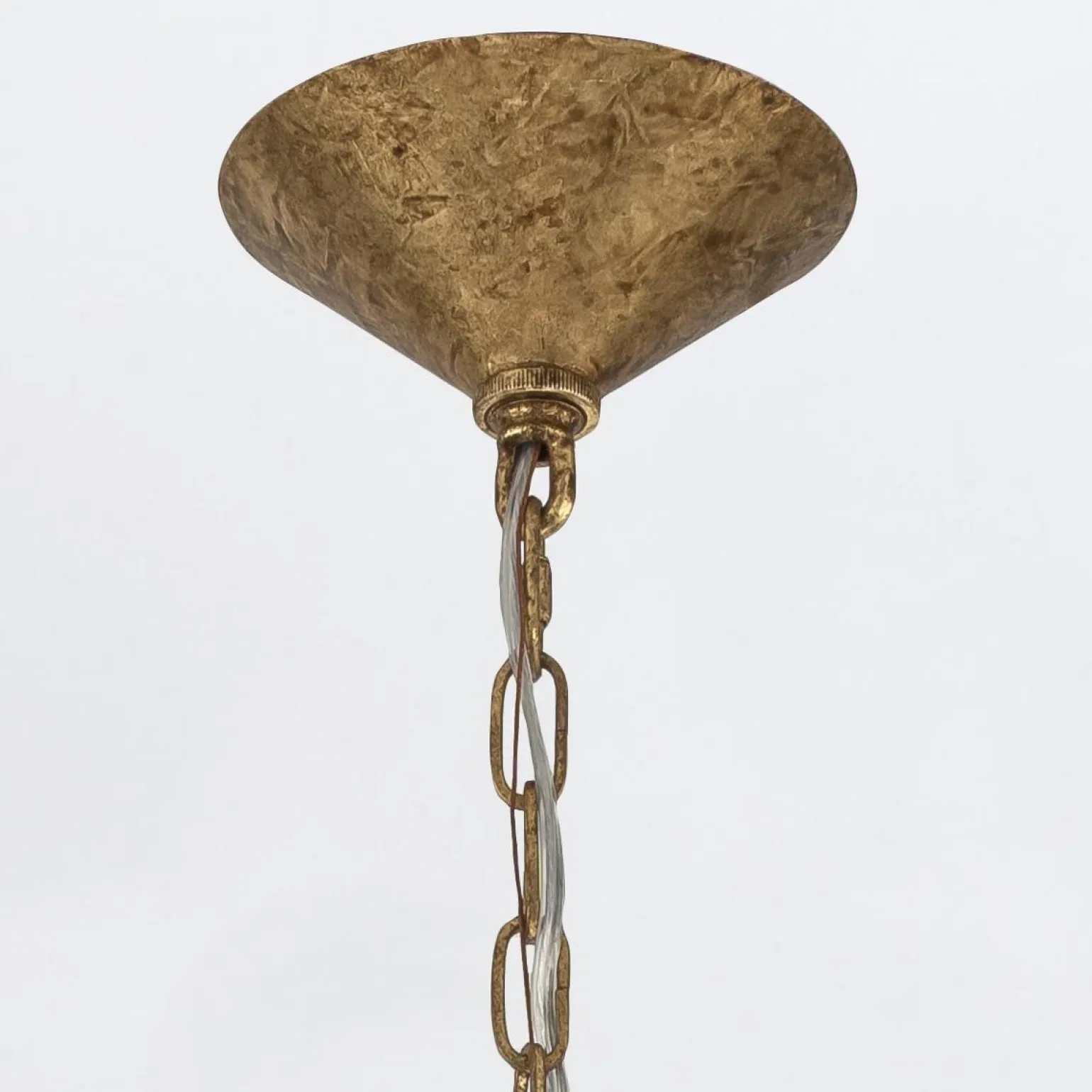 Efektowna lampa wisząca Meridian - 3 źródła światła - Przecierane złoto (QN-MERIDIAN-3P-DG) - Quintiesse