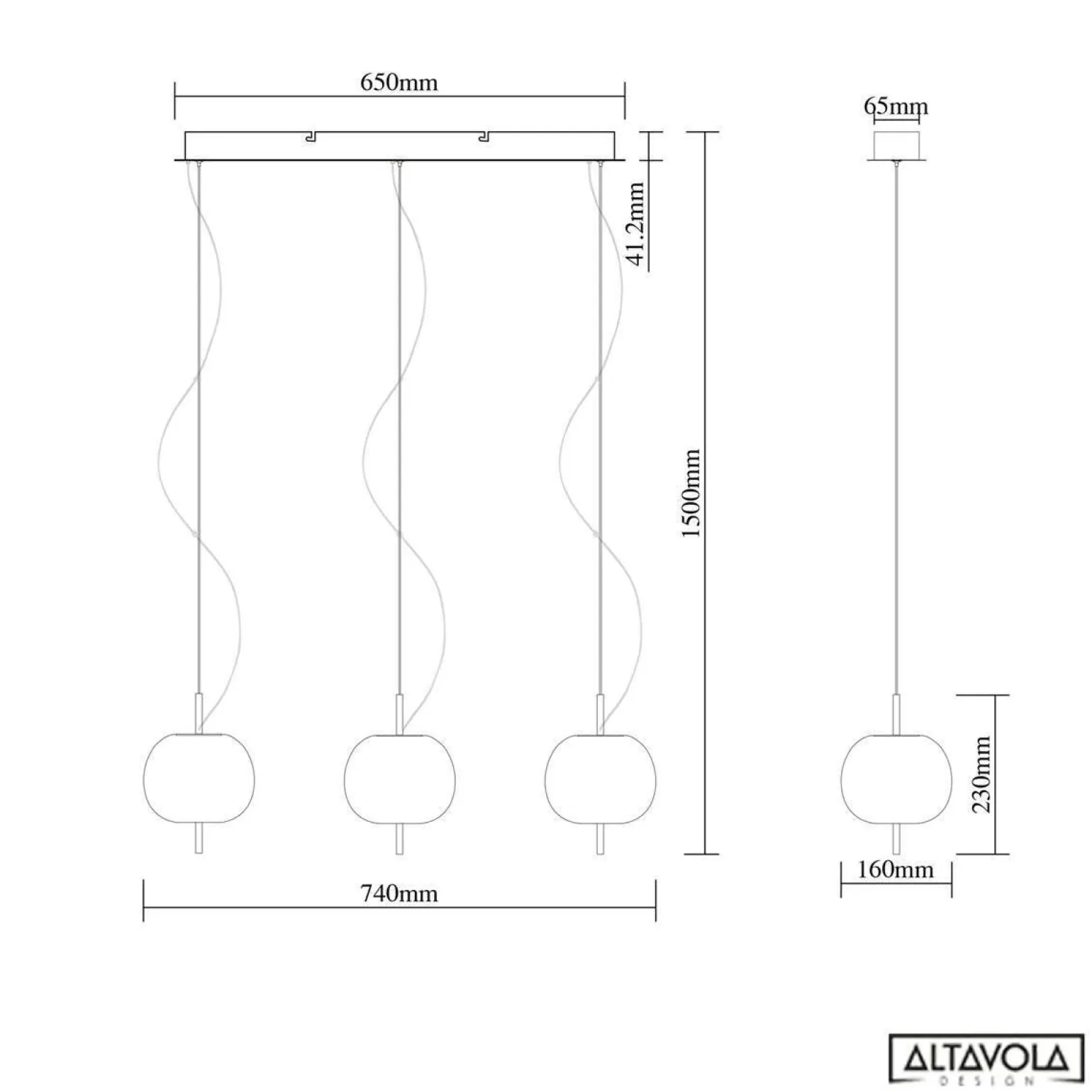 Ekskluzywna lampa LED wisząca złoto biała Apple CL3 Altavola Design (LA058/CL3 ) - ALTAVOLA DESIGN