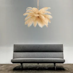 Ekskluzywna lampa wisząca z piórami EMU pióra białe 100 cm (ST-DN127 white) - Step into Design