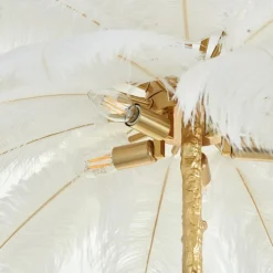 Ekskluzywna lampa wisząca z piórami EMU pióra białe 100 cm (ST-DN127 white) - Step into Design