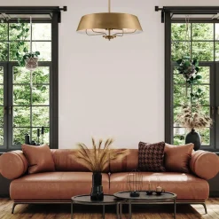 Elegancka Lampa wisząca Luella - 4 źródła światła - Szczotkowany naturalny mosiądz (KL-LUELLA-4P-BNB) - Kichler