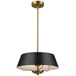 Elegancka Lampa wisząca Luella - 3 źródła światła - Czarne & Mosiądz (KL-LUELLA-3P-BKB) - Kichler