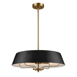 Elegancka Lampa wisząca Luella - 4 źródła światła - Czarne & Mosiądz (KL-LUELLA-4P-BKB) - Kichler