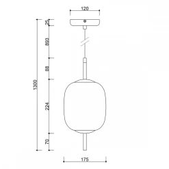 EPLI MINI biała sufitowa lampa wisząca z podwyższoną szczelnością IP44 (EM0111PS0) - Ummo