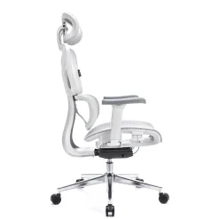 Ergonomiczny,regulowany fotel gamingowy Control Pro Biały (LV0657) - LVN SYSTEM