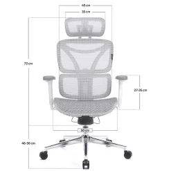 Ergonomiczny,regulowany fotel gamingowy Control Pro Biały (LV0657) - LVN SYSTEM