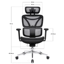 Ergonomiczny,regulowany fotel gamingowy Control Pro Czarny (LV0656) - LVN SYSTEM