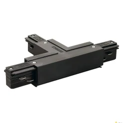 EUTRAC łącznik T z możliwością zasilania, uziemienie wewnątrz po stronie lewej, kolor czarny (145630) - SLV