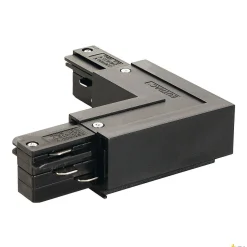 EUTRACK, łącznik L z możliwością zasilania, uziemienie na zewnątrz, kolor czarny (145670) - SLV