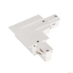 EUTRACK, łącznik L z możliwością zasilania, do 3-fazowej szyny montażowej, uziemienie na zewnątrz, zwyczajny biały (1001536) - SLV