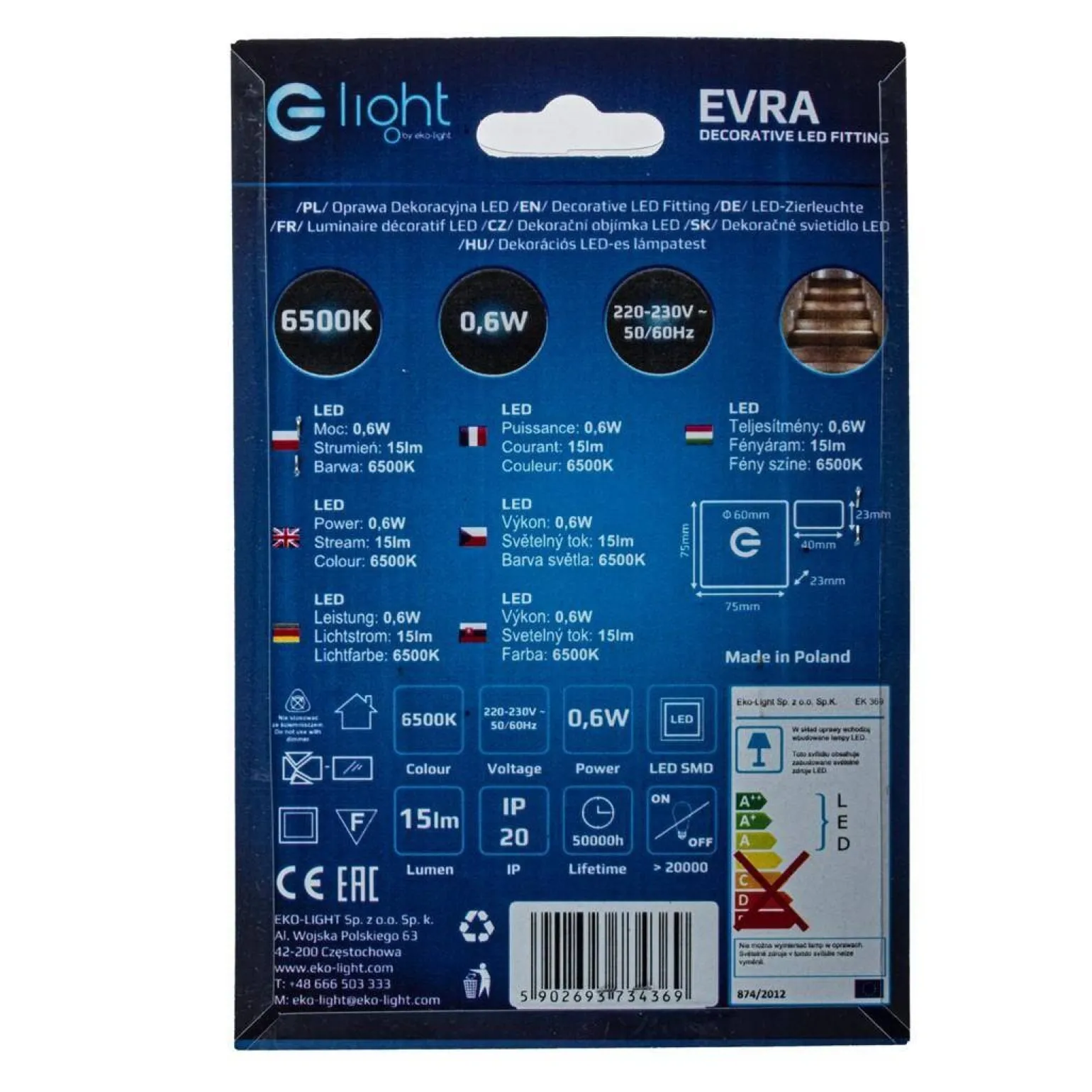 EVRA Barwa Zimna 6500K (EKS4369) - Eko-Light