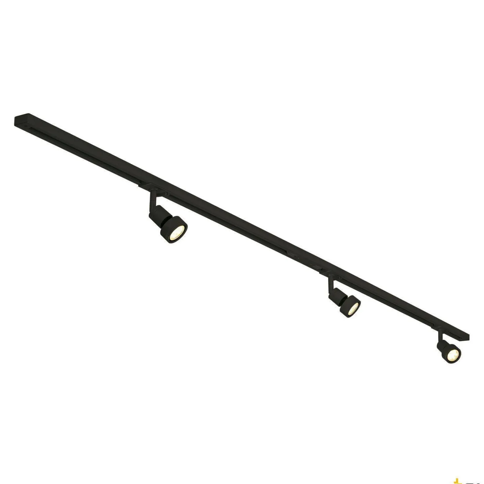 1-FAZOWY ZESTAW WYSOKONAPIĘCIOWY, trzypunktowy, LED GU10 51 mm, kolor czarny, 2x szyna wysokonapięciowa 1m, 3x głowica lampy Puri, łącznik wzdłużny, 2 zaślepki, 3x pierścień dekoracyjny, 3x źródło światła LED GU10 (143190) - SLV