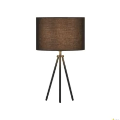 FENDA, lampa stołowa, podstawa lampy, A60, czarna, bez abażuru, maks. 40W, z wyłącznikiem w przewodzie zasilającym (155540) - SLV