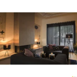 FENDA, lampa stołowa, podstawa lampy, A60, czarna, bez abażuru, maks. 40W, z wyłącznikiem w przewodzie zasilającym (155540) - SLV