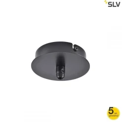 FITU rozeta, pojedyncza, okrągła, czarna, 16A max.