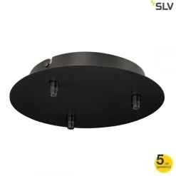 FITU rozeta, potrójna, okrągła, czarna, 16A max.