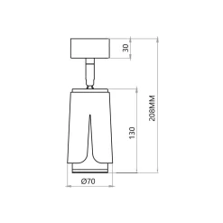 FLOWER BLACK GOLD SPOT 1xGU10 (ML0264) - Milagro
