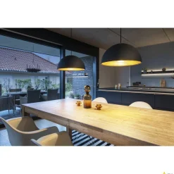 FORCHINI M, lampa wisząca do szyny wysokonapięciowej 1-fazowej, TC-(D,H,T,Q)SE, okrągła, kolor czarny/złoty, Ø 40 cm, z adapterem 1-fazowym czarnym (143932) - SLV