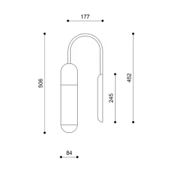 FUNSUI W A granatowa lampa ścienna / kinkiet (FNWA113000) - Ummo