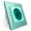 Gniazdo elektryczne 16 A z zielonym panelem szklanym (VL-W01EU-68) LIVOLO