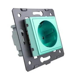 Gniazdo elektryczne 16 A z zielonym panelem szklanym (VL-W01EU-68) LIVOLO
