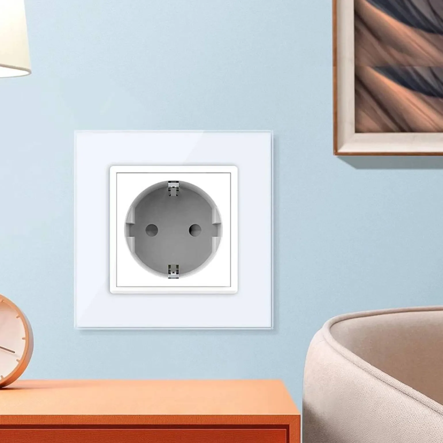 Gniazdo elektryczne 16 A z różowym panelem szklanym (VL-W01EU-67) LIVOLO