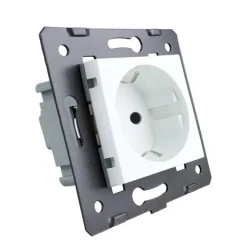 Gniazdo elektryczne 16 A z białym panelem szklanym (VL-W01EU-61) LIVOLO