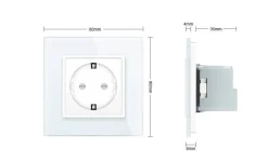 Gniazdo elektryczne 16 A z białym panelem szklanym (VL-W01EU-61) LIVOLO