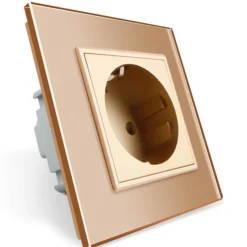 Gniazdo elektryczne 16 A ze złotym panelem szklanym (VL-W01EU-63) LIVOLO