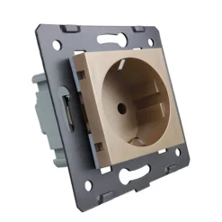 Gniazdo elektryczne 16 A ze złotym panelem szklanym (VL-W01EU-63) LIVOLO