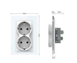 GNIAZDO ELEKTRYCZNE PODWÓJNE do pojedynczej puszki (VL-71EU2-61) - Livolo