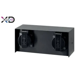 Gniazdo elewacyjne IP44 2x 230V Czarne (XD-QA111B) - Xudo