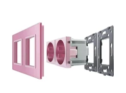 Gniazdo podwójne elektryczne 16A z niebieskim panelem szklanym (VL-W02G-69) LIVOLO