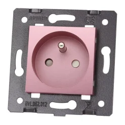 Gniazdo podwójne z bolcem 2 x 230V 16A z różowym panelem szklanym (VL-W02FR-67) LIVOLO