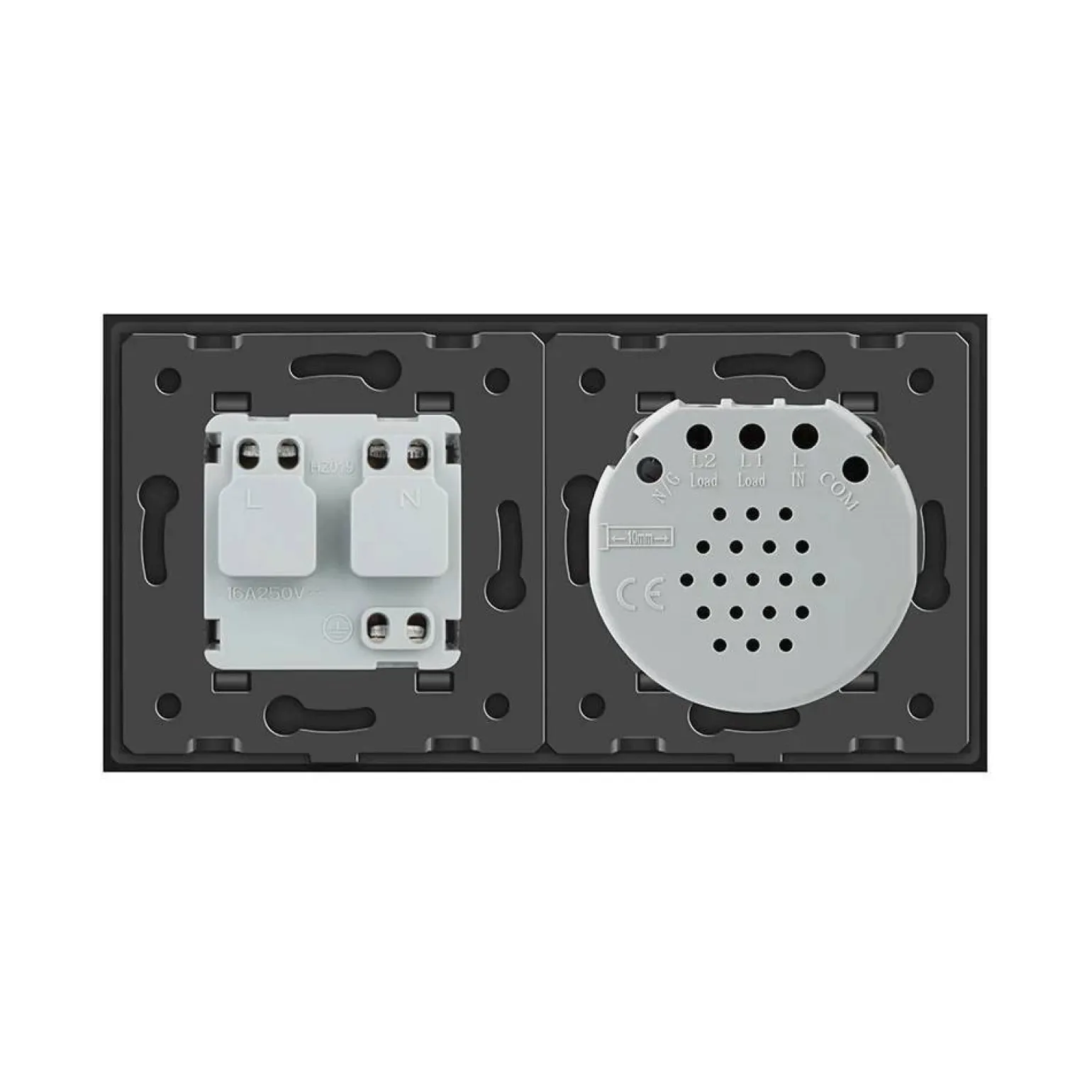 Gniazdo 230V 16A z włącznikiem dotykowym pojedynczym z ramką szklaną Białą (VL-C701EU-61) LIVOLO