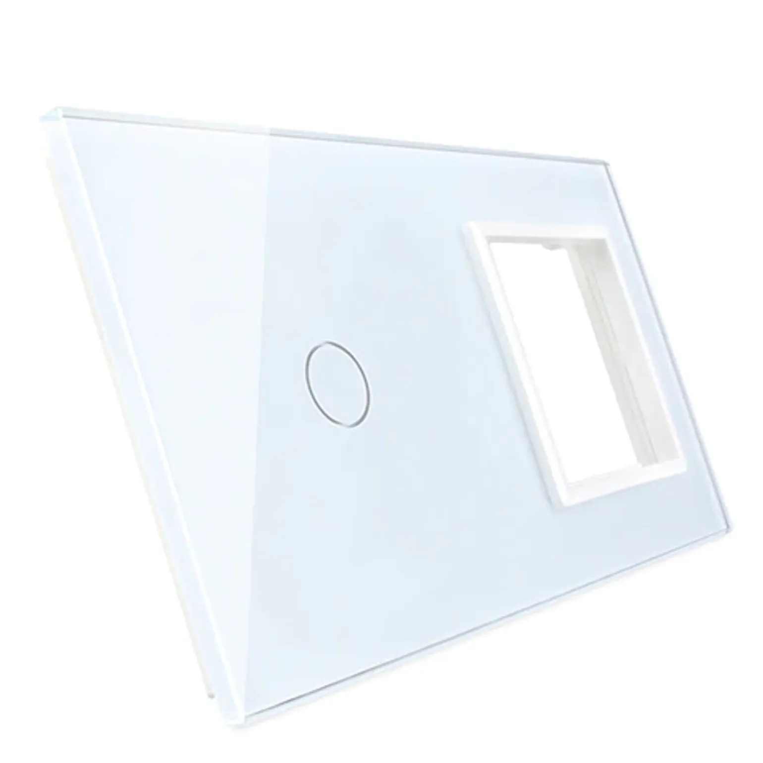 Gniazdo 230V 16A z włącznikiem dotykowym pojedynczym z ramką szklaną Białą (VL-C701EU-61) LIVOLO