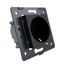 Gniazdo 230V 16A z włącznikiem dotykowym podwójnym z ramką szklaną Czarną (VL-C702EU-62) LIVOLO