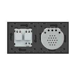 Gniazdo 230V 16A z włącznikiem dotykowym pojedynczym z ramką szklaną niebieską (VL-C701EU-69) LIVOLO