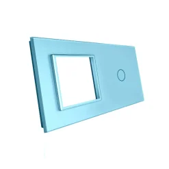 Gniazdo 230V 16A z włącznikiem dotykowym pojedynczym z ramką szklaną niebieską (VL-C701EU-69) LIVOLO