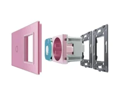 Gniazdo 230V 16A z włącznikiem dotykowym pojedynczym z ramką szklaną czarną (VL-C701EU-62) LIVOLO