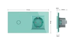 Gniazdo 230V 16A z włącznikiem dotykowym pojedynczym z ramką szklaną czarną (VL-C701EU-62) LIVOLO